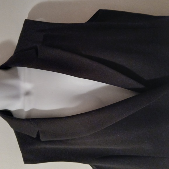 Hugo Boss Karana Womens Black Notched Long Lapel Sleeveless Duster Vest Size 12 - Picture 3 of 9